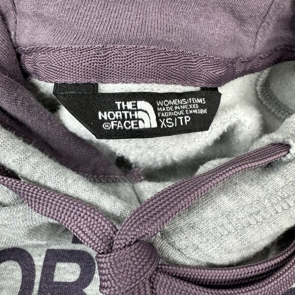 The North Face Women’s Gray Purple Hooded Long Sleeve Sweatshirt XS/C33 - Picture 6 of 15